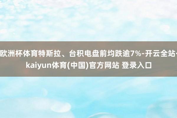 欧洲杯体育特斯拉、台积电盘前均跌逾7%-开云全站·kaiyun体育(中国)官方网站 登录入口