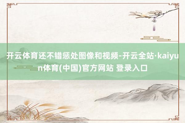 开云体育还不错惩处图像和视频-开云全站·kaiyun体育(中国)官方网站 登录入口
