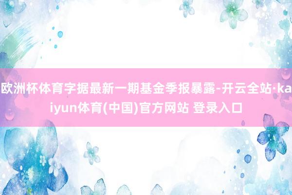 欧洲杯体育字据最新一期基金季报暴露-开云全站·kaiyun体育(中国)官方网站 登录入口