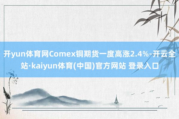 开yun体育网Comex铜期货一度高涨2.4%-开云全站·kaiyun体育(中国)官方网站 登录入口