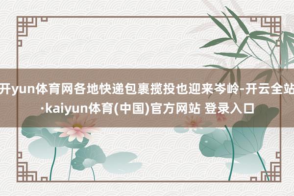 开yun体育网各地快递包裹揽投也迎来岑岭-开云全站·kaiyun体育(中国)官方网站 登录入口