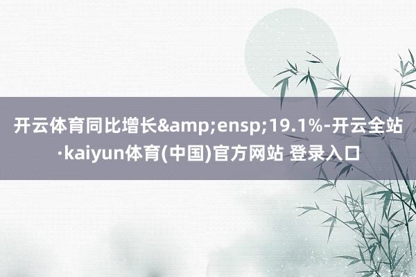 开云体育同比增长&ensp;19.1%-开云全站·kaiyun体育(中国)官方网站 登录入口