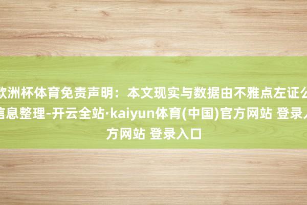 欧洲杯体育免责声明：本文现实与数据由不雅点左证公开信息整理-开云全站·kaiyun体育(中国)官方网站 登录入口
