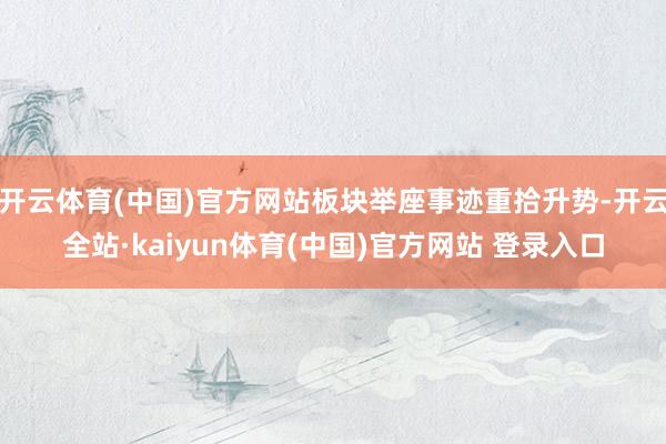 开云体育(中国)官方网站板块举座事迹重拾升势-开云全站·kaiyun体育(中国)官方网站 登录入口